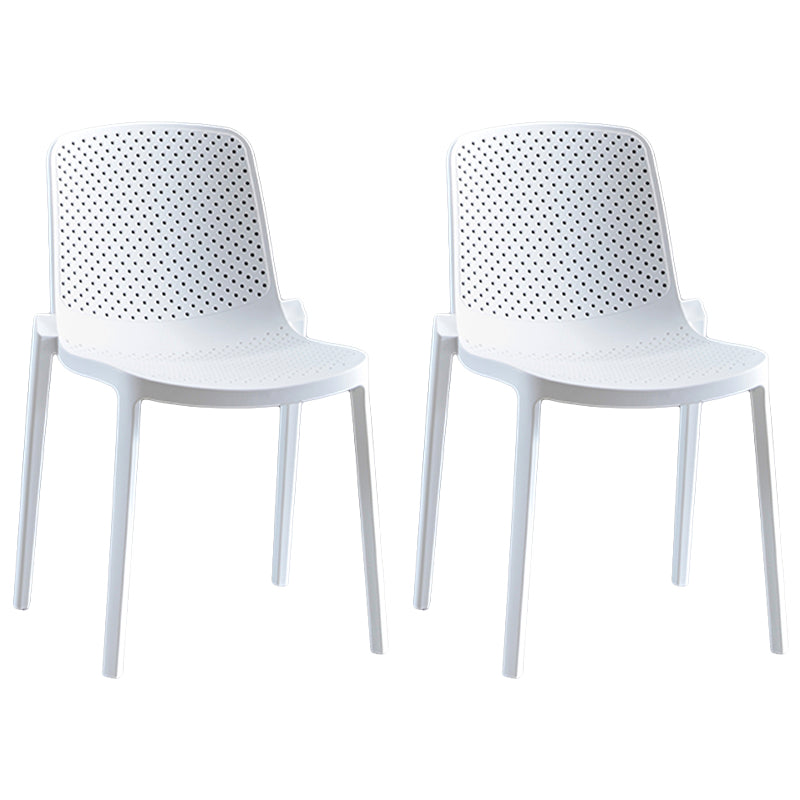 Home Contemporary Side Chair Solid Back Plastic Stackable Dining Room Chair