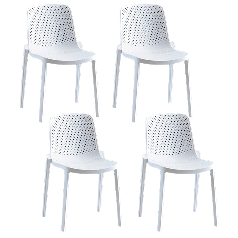 Home Contemporary Side Chair Solid Back Plastic Stackable Dining Room Chair