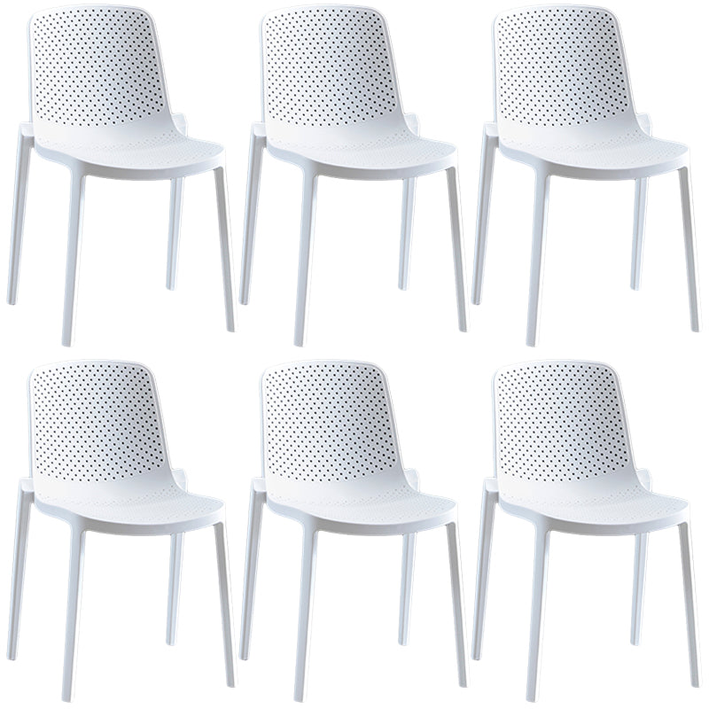 Home Contemporary Side Chair Solid Back Plastic Stackable Dining Room Chair