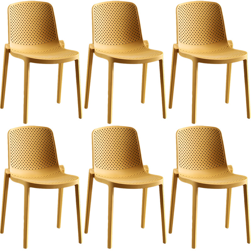 Home Contemporary Side Chair Solid Back Plastic Stackable Dining Room Chair