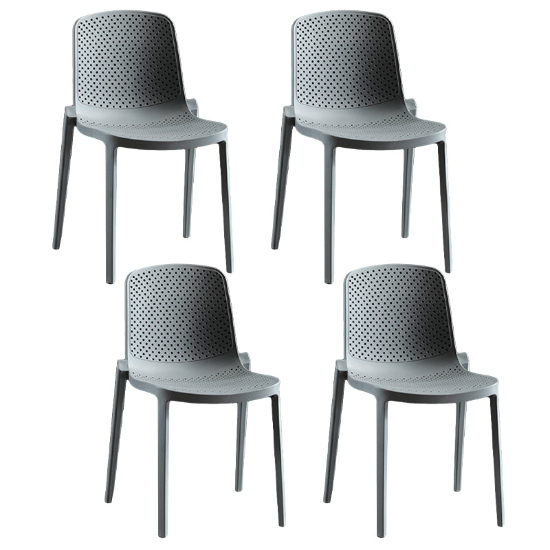 Home Contemporary Side Chair Solid Back Plastic Stackable Dining Room Chair