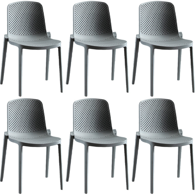 Home Contemporary Side Chair Solid Back Plastic Stackable Dining Room Chair