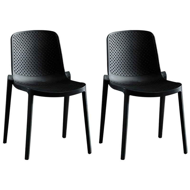 Home Contemporary Side Chair Solid Back Plastic Stackable Dining Room Chair