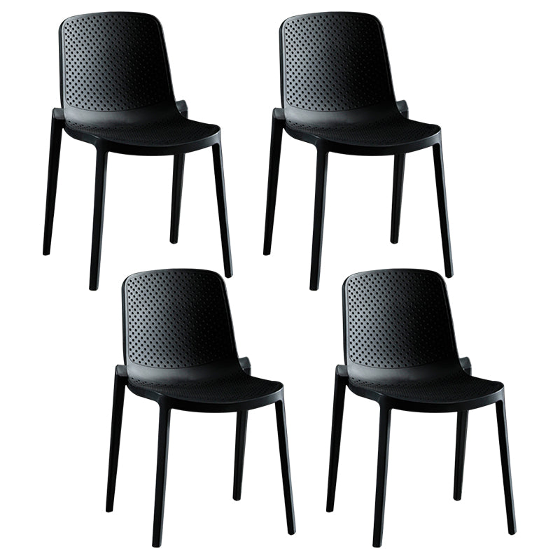 Home Contemporary Side Chair Solid Back Plastic Stackable Dining Room Chair