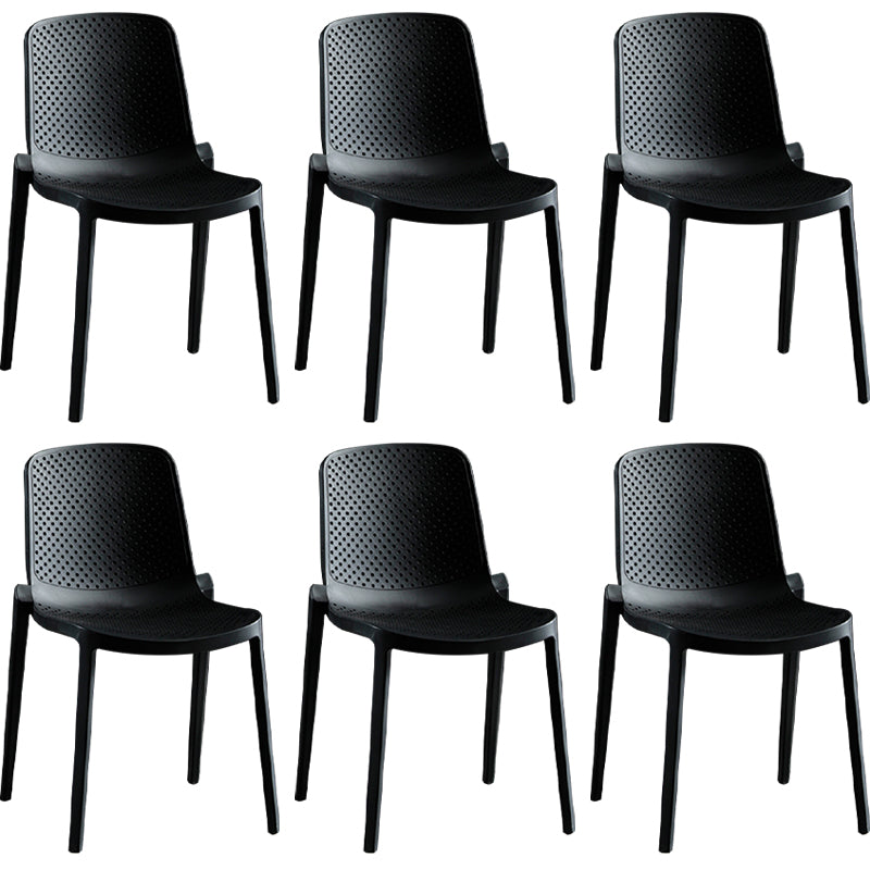 Home Contemporary Side Chair Solid Back Plastic Stackable Dining Room Chair