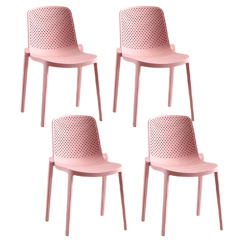 Home Contemporary Side Chair Solid Back Plastic Stackable Dining Room Chair