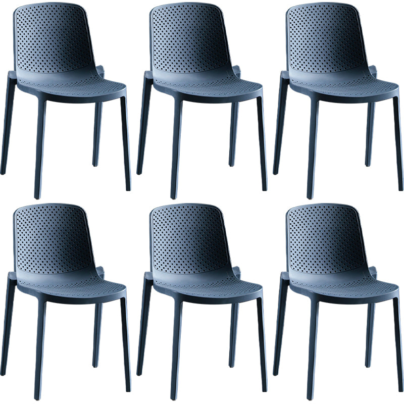 Home Contemporary Side Chair Solid Back Plastic Stackable Dining Room Chair