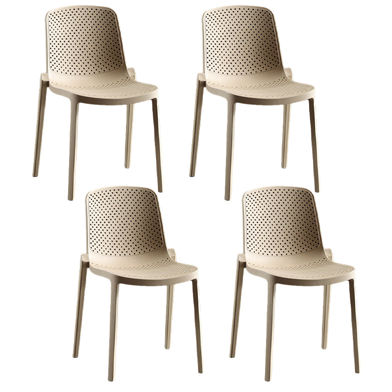 Home Contemporary Side Chair Solid Back Plastic Stackable Dining Room Chair