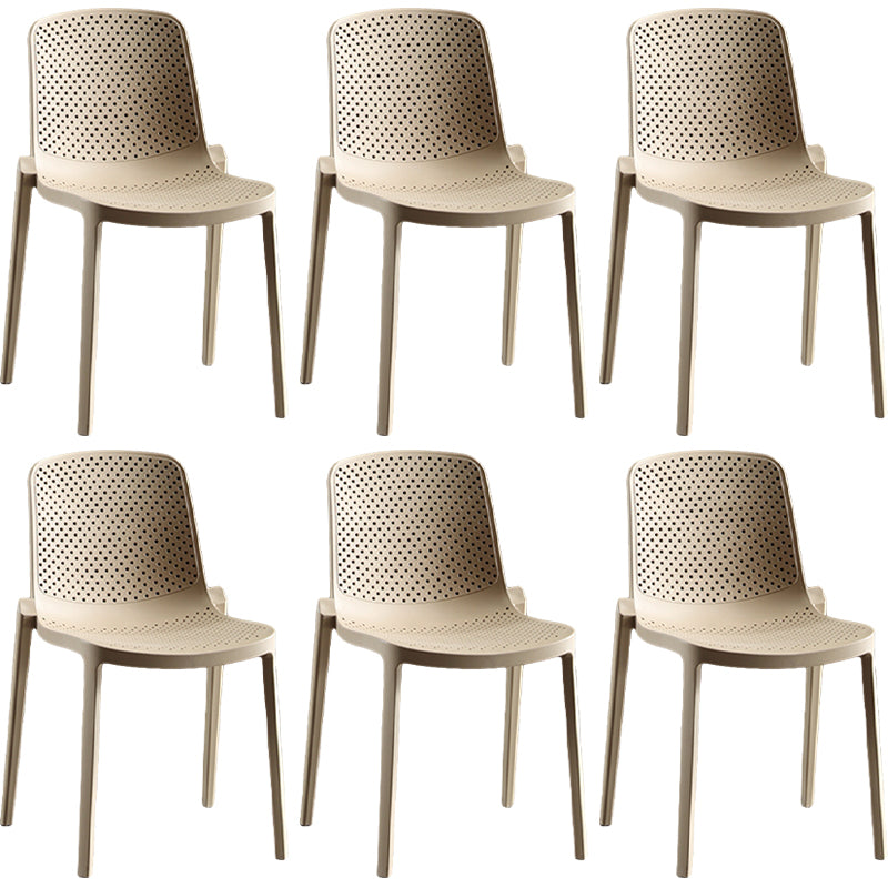 Home Contemporary Side Chair Solid Back Plastic Stackable Dining Room Chair