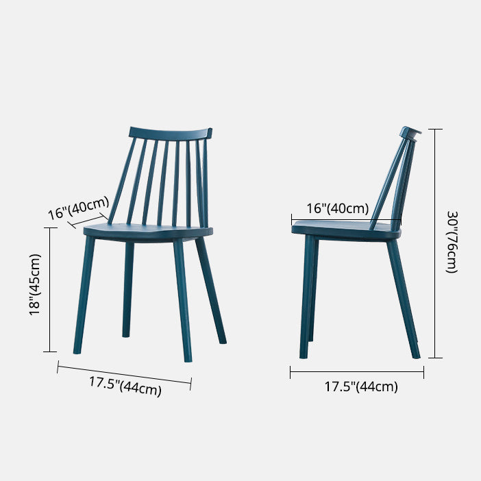 Scandinavian Plastic Chair 30"H Slat Back Side Chair Bedroom Dining Chair