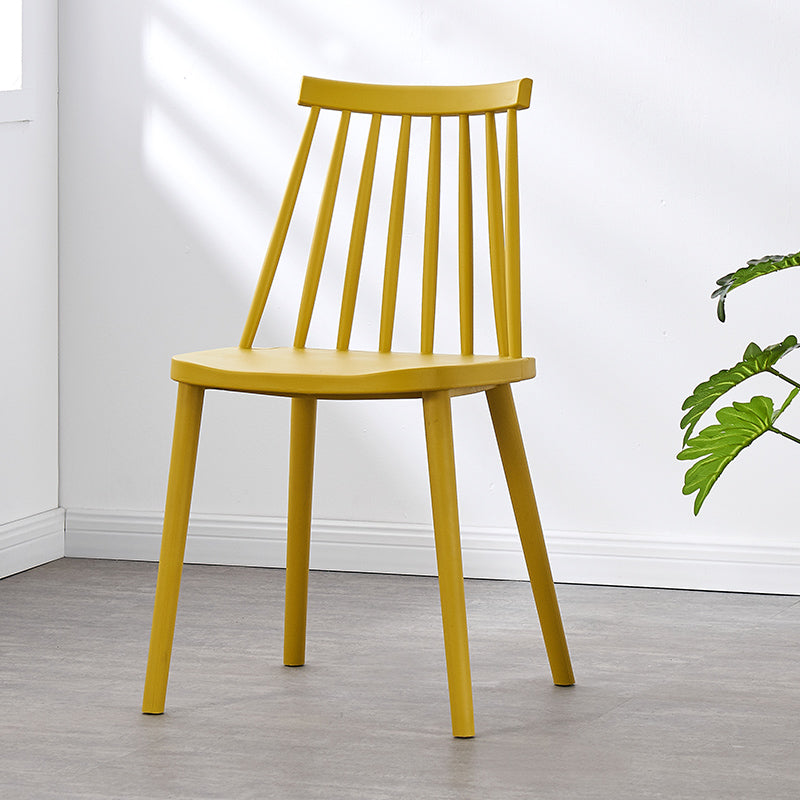 Scandinavian Plastic Chair 30"H Slat Back Side Chair Bedroom Dining Chair