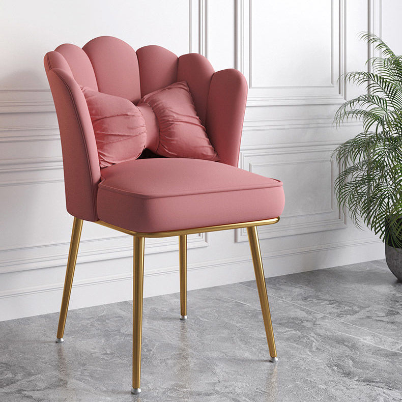 Chaise de salle à manger Glam, chaise à dossier solide de 21 po de large avec 4 pieds en métal pour la maison