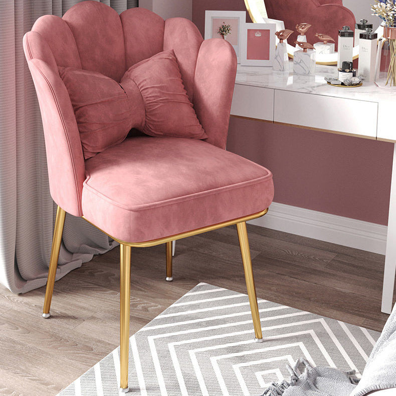 Chaise de salle à manger Glam, chaise à dossier solide de 21 po de large avec 4 pieds en métal pour la maison