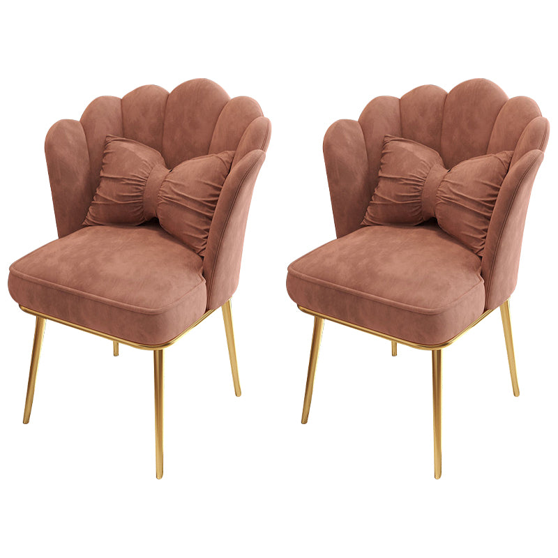 Chaise de salle à manger Glam, chaise à dossier solide de 21 po de large avec 4 pieds en métal pour la maison