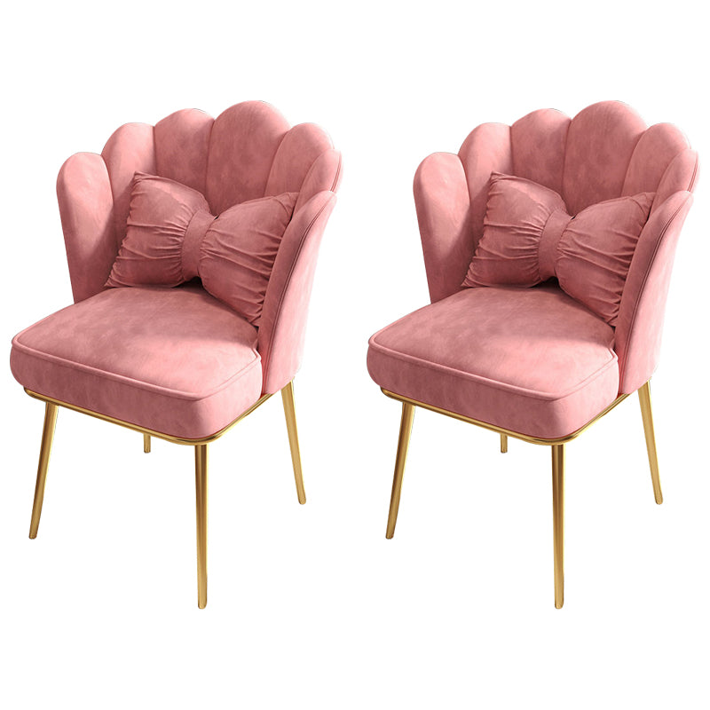 Chaise de salle à manger Glam, chaise à dossier solide de 21 po de large avec 4 pieds en métal pour la maison