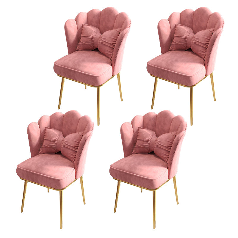 Chaise de salle à manger Glam, chaise à dossier solide de 21 po de large avec 4 pieds en métal pour la maison