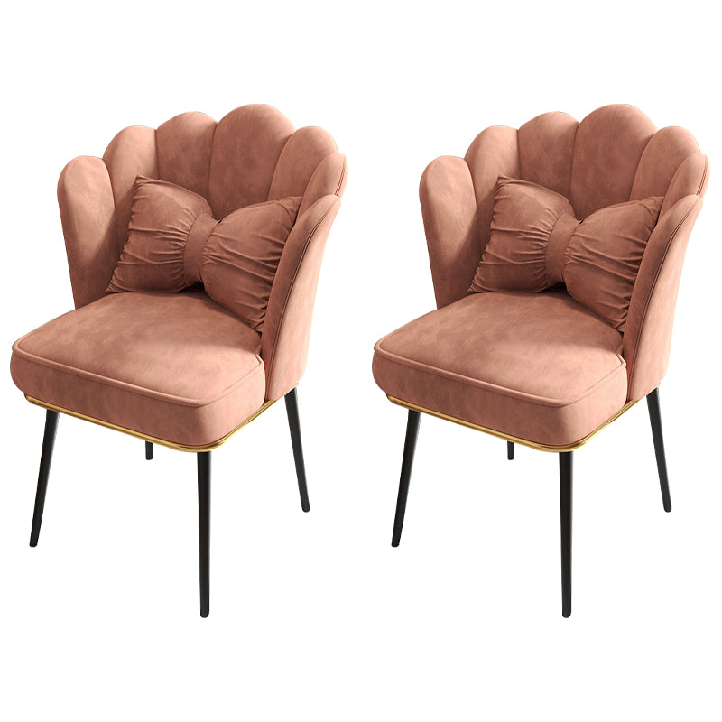 Chaise de salle à manger Glam, chaise à dossier solide de 21 po de large avec 4 pieds en métal pour la maison