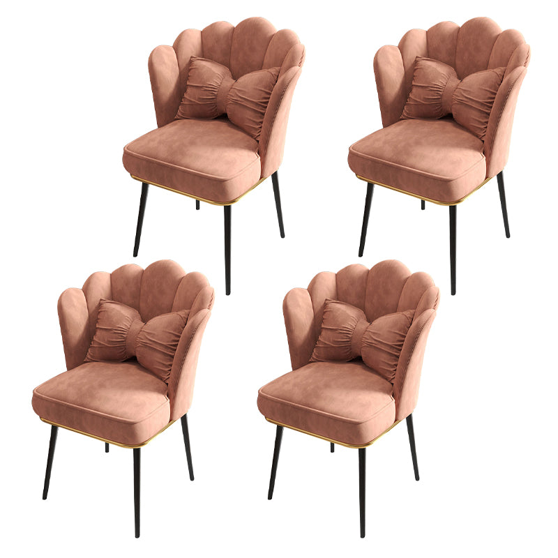 Chaise de salle à manger Glam, chaise à dossier solide de 21 po de large avec 4 pieds en métal pour la maison