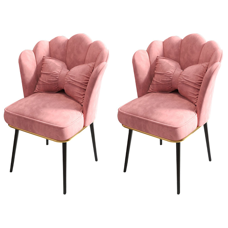 Chaise de salle à manger Glam, chaise à dossier solide de 21 po de large avec 4 pieds en métal pour la maison