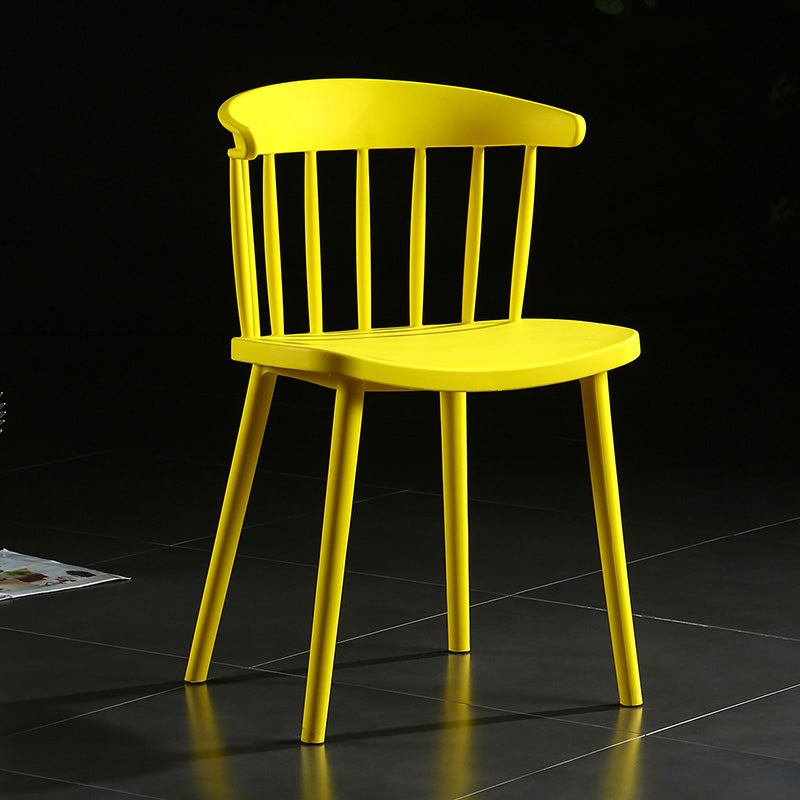 Contemporary Style Windsor Back Side Chair Plastic Dining Chair for Home