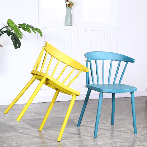 Contemporary Style Windsor Back Side Chair Plastic Dining Chair for Home