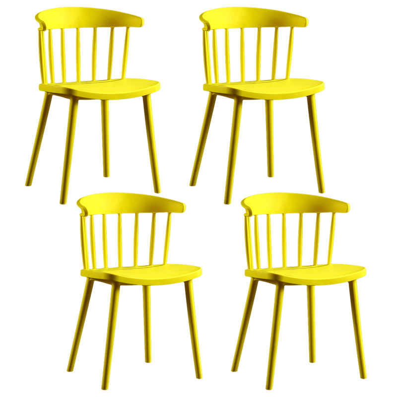 Contemporary Style Windsor Back Side Chair Plastic Dining Chair for Home