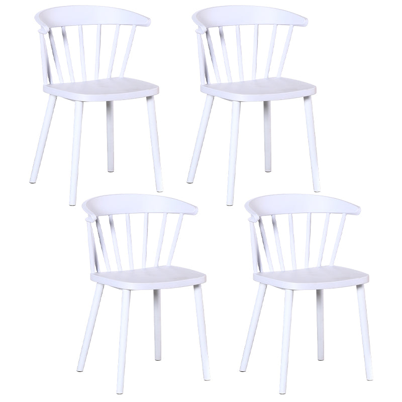 Contemporary Style Windsor Back Side Chair Plastic Dining Chair for Home