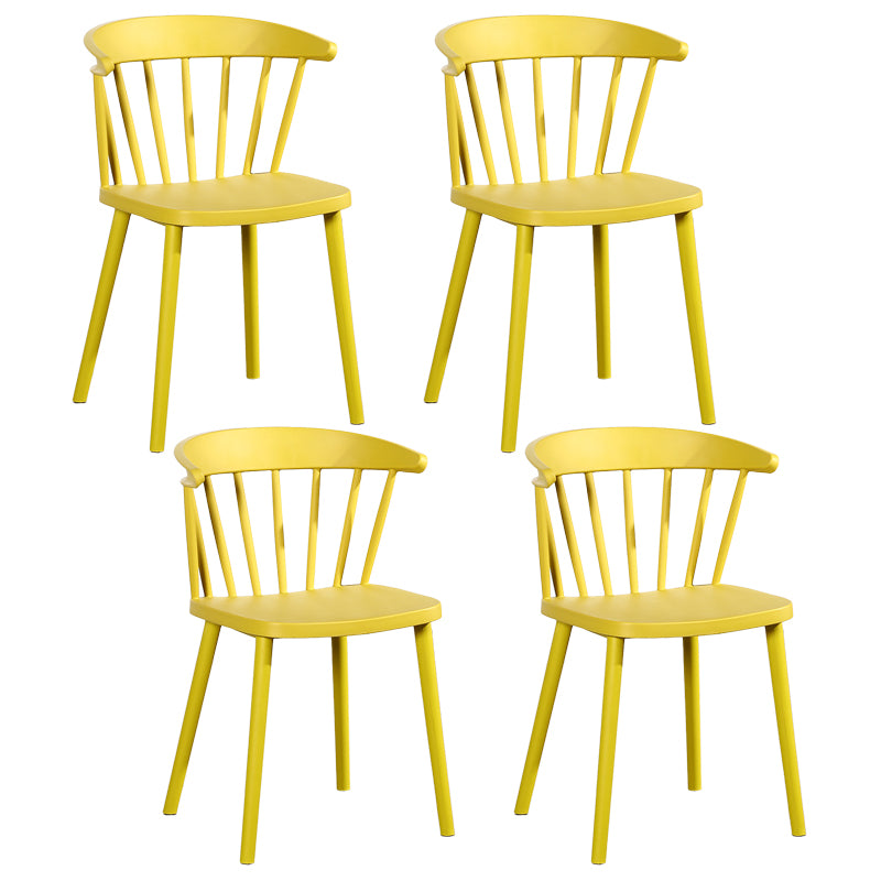 Contemporary Style Windsor Back Side Chair Plastic Dining Chair for Home
