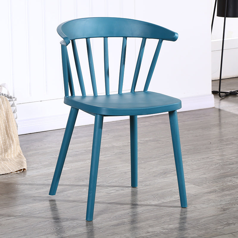 Contemporary Style Windsor Back Side Chair Plastic Dining Chair for Home