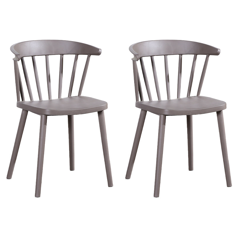 Contemporary Style Windsor Back Side Chair Plastic Dining Chair for Home