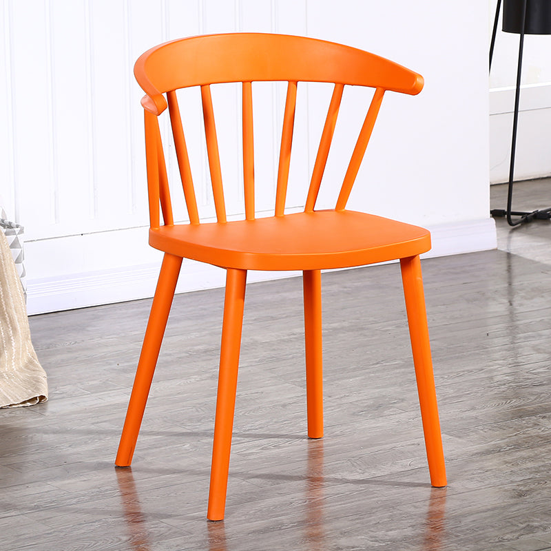 Contemporary Style Windsor Back Side Chair Plastic Dining Chair for Home