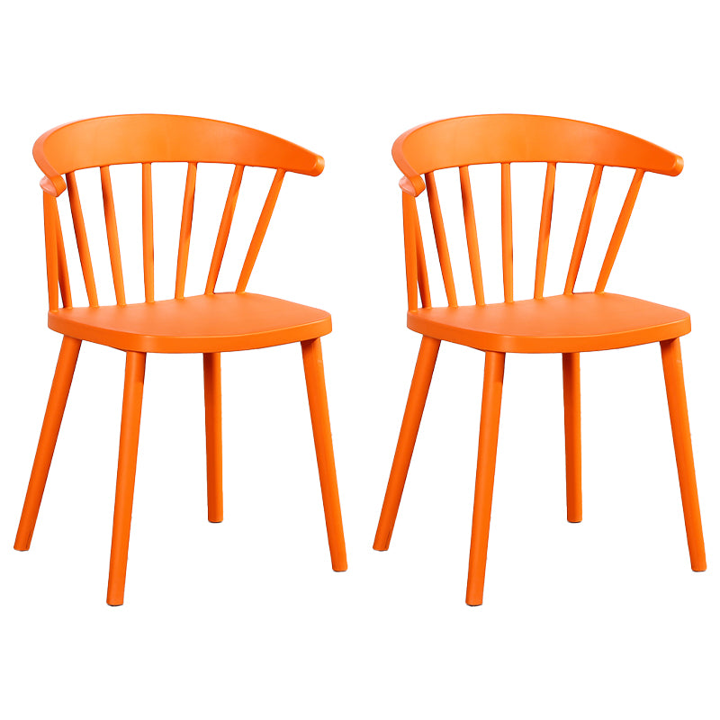 Contemporary Style Windsor Back Side Chair Plastic Dining Chair for Home