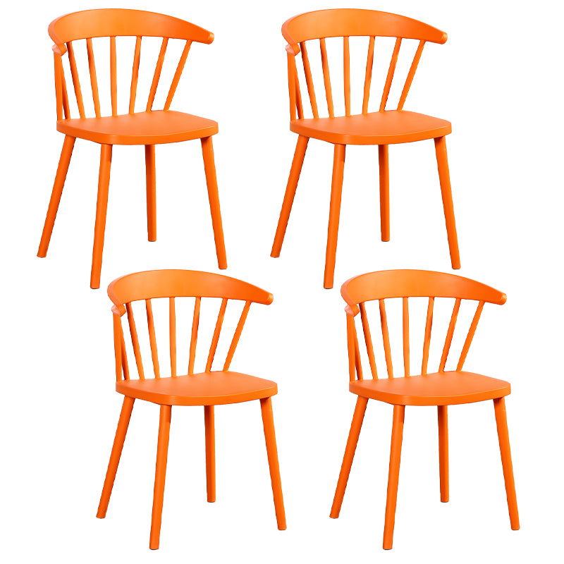 Contemporary Style Windsor Back Side Chair Plastic Dining Chair for Home