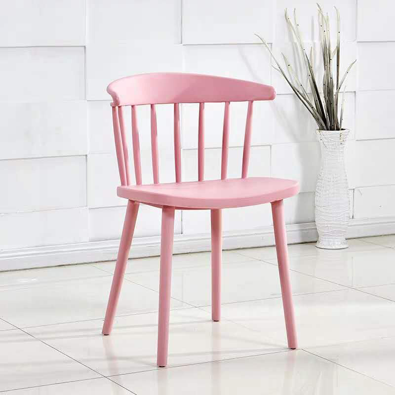 Contemporary Style Windsor Back Side Chair Plastic Dining Chair for Home