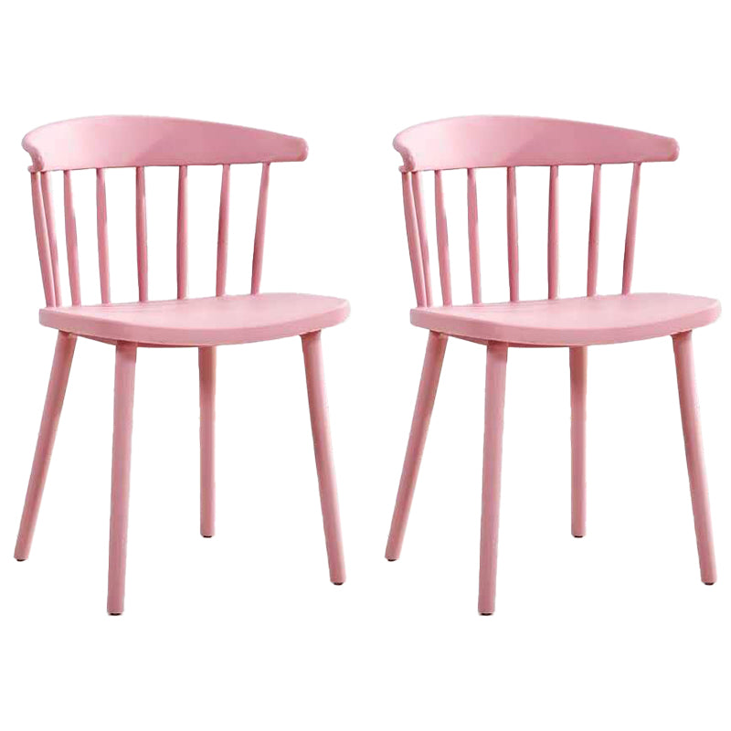 Contemporary Style Windsor Back Side Chair Plastic Dining Chair for Home