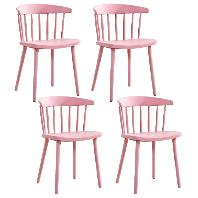 Contemporary Style Windsor Back Side Chair Plastic Dining Chair for Home