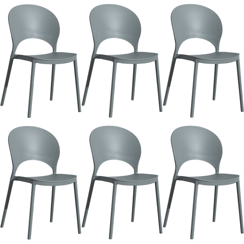 Home Nordic Stackable Side Chair Open Back Plastic Kitchen Dining Room Chair