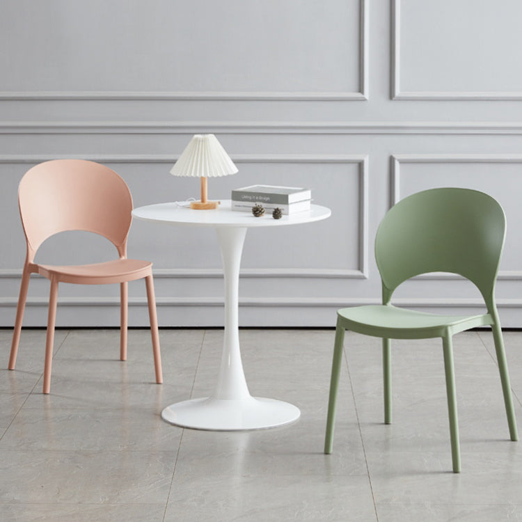 Home Nordic Stackable Side Chair Open Back Plastic Kitchen Dining Room Chair