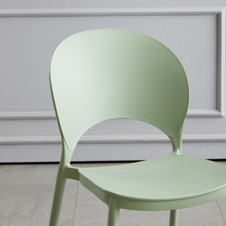 Home Nordic Stackable Side Chair Open Back Plastic Kitchen Dining Room Chair