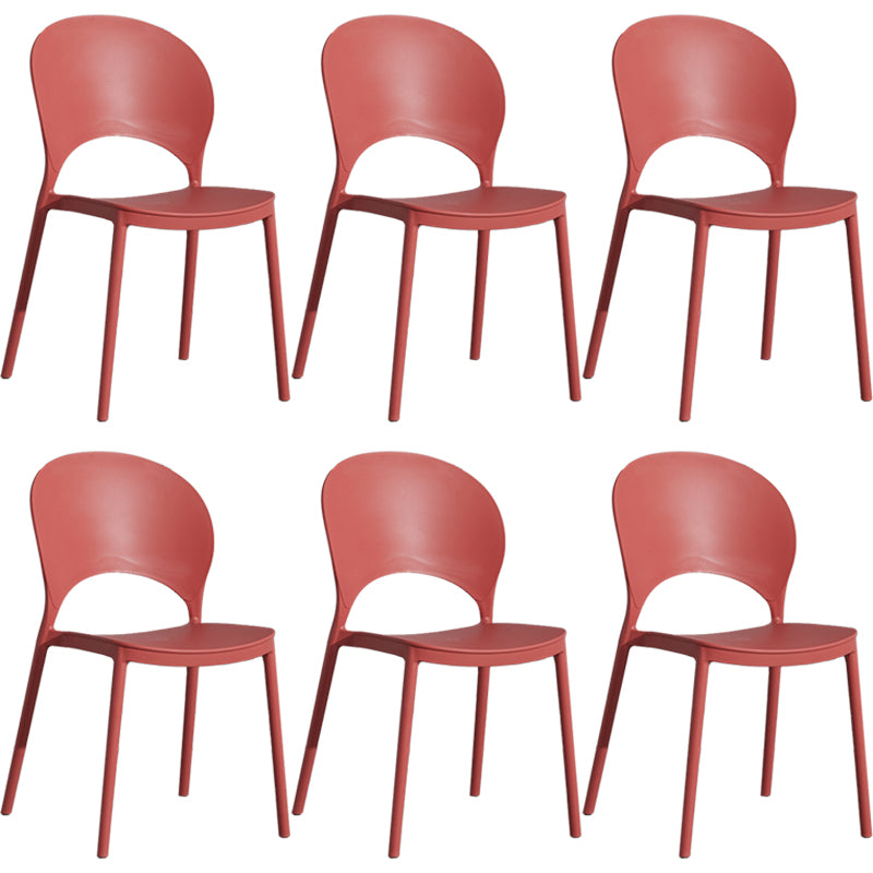Home Nordic Stackable Side Chair Open Back Plastic Kitchen Dining Room Chair