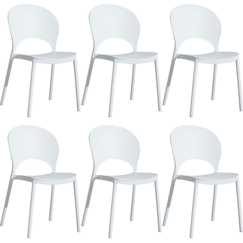 Home Nordic Stackable Side Chair Open Back Plastic Kitchen Dining Room Chair