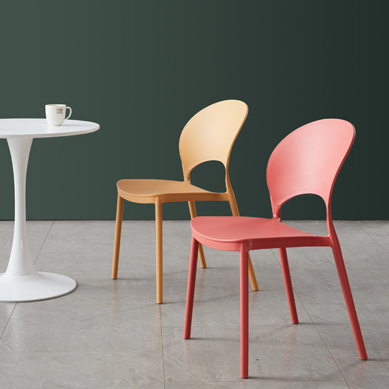 Home Nordic Stackable Side Chair Open Back Plastic Kitchen Dining Room Chair