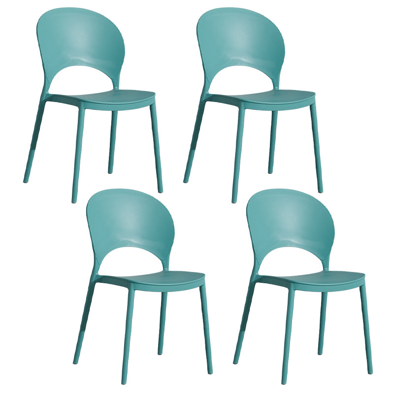 Home Nordic Stackable Side Chair Open Back Plastic Kitchen Dining Room Chair