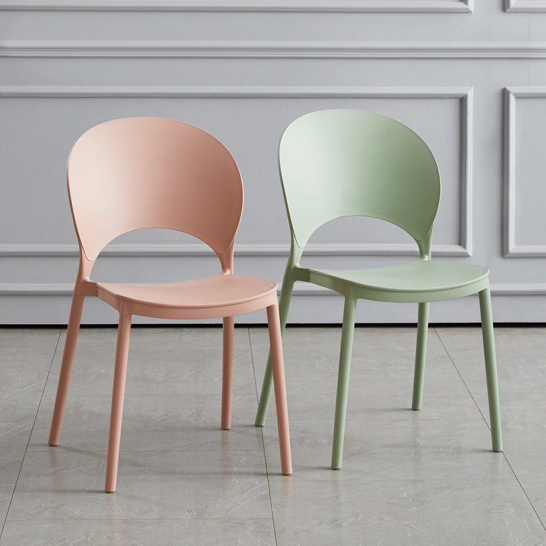 Home Nordic Stackable Side Chair Open Back Plastic Kitchen Dining Room Chair