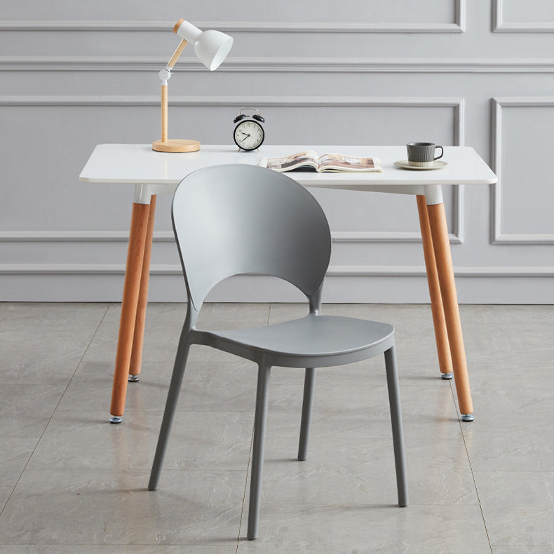 Home Nordic Stackable Side Chair Open Back Plastic Kitchen Dining Room Chair
