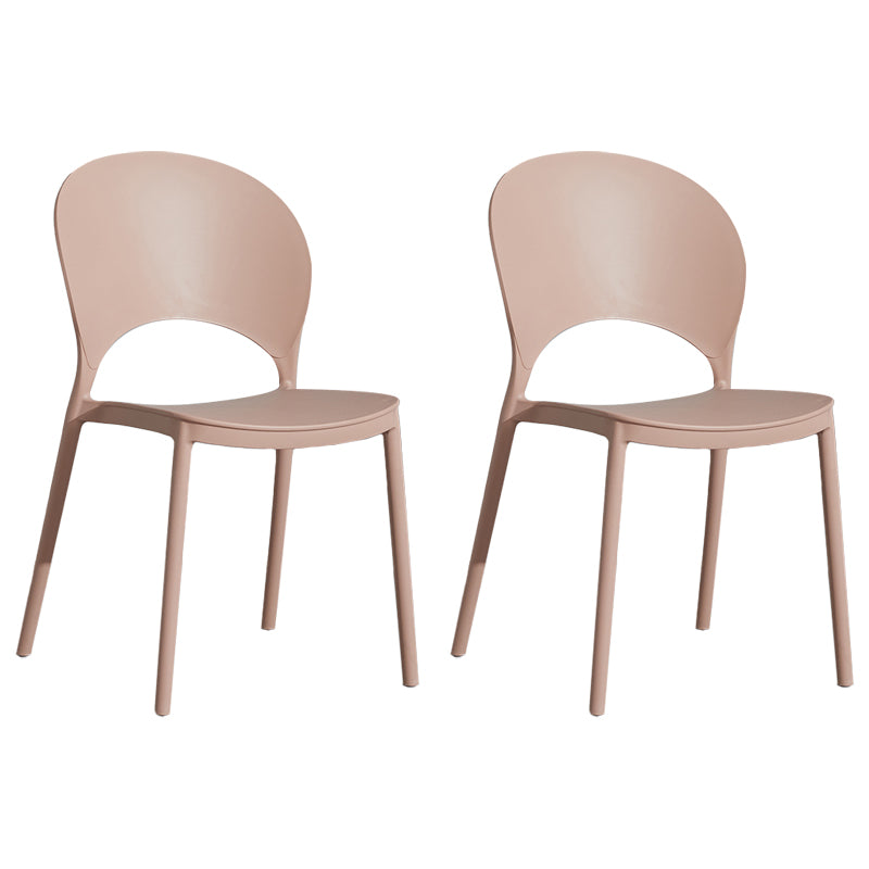 Home Nordic Stackable Side Chair Open Back Plastic Kitchen Dining Room Chair