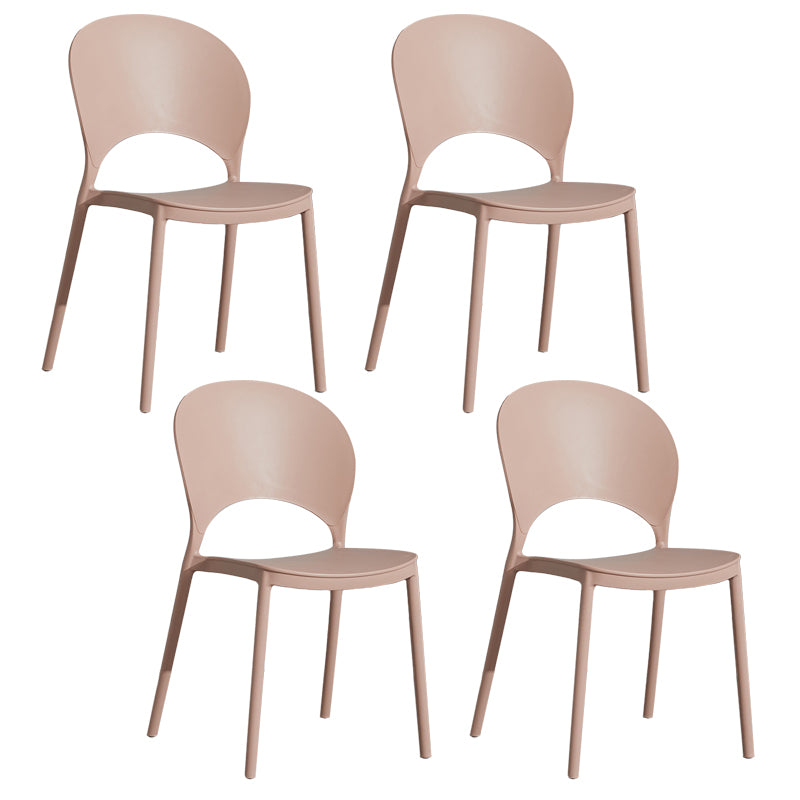 Home Nordic Stackable Side Chair Open Back Plastic Kitchen Dining Room Chair