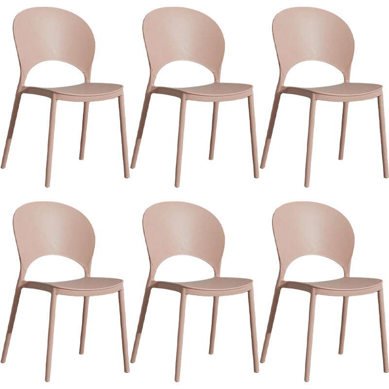 Home Nordic Stackable Side Chair Open Back Plastic Kitchen Dining Room Chair