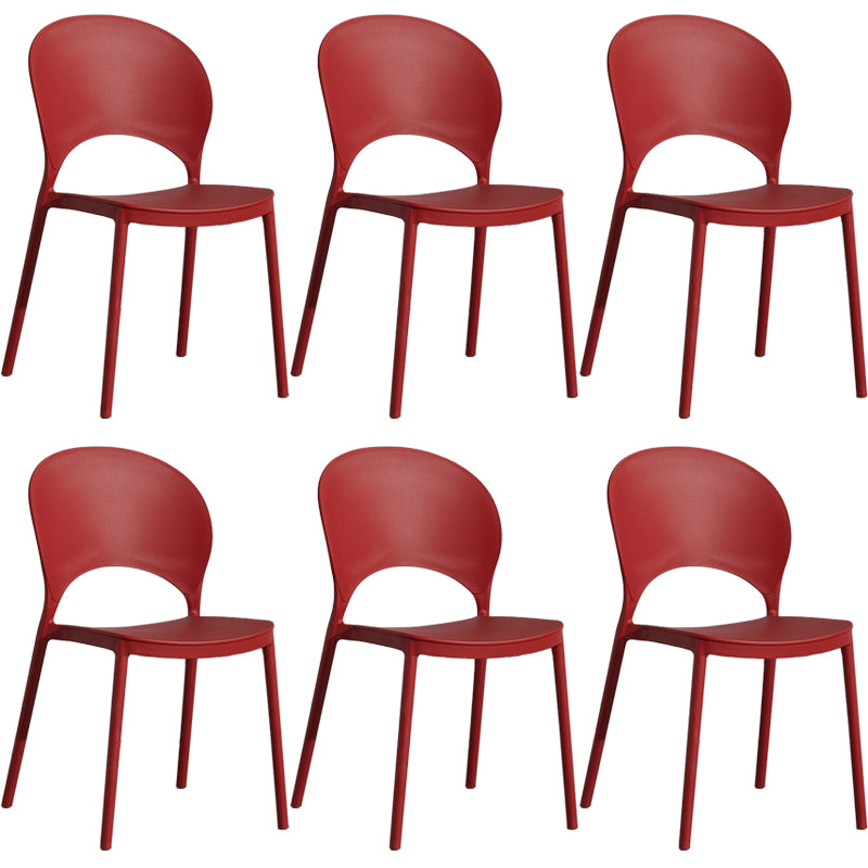 Home Nordic Stackable Side Chair Open Back Plastic Kitchen Dining Room Chair