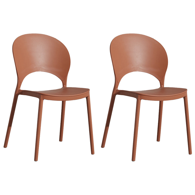 Home Nordic Stackable Side Chair Open Back Plastic Kitchen Dining Room Chair